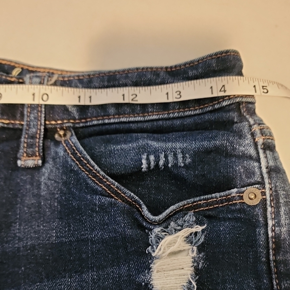 Universal Thread Blue Distressed Denim Cut-Offs - Picture 4 of 7